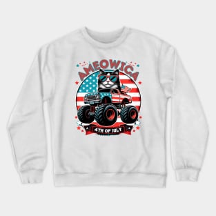 Independence Rumble: Ameowica Cat on the 4th of July Track Crewneck Sweatshirt